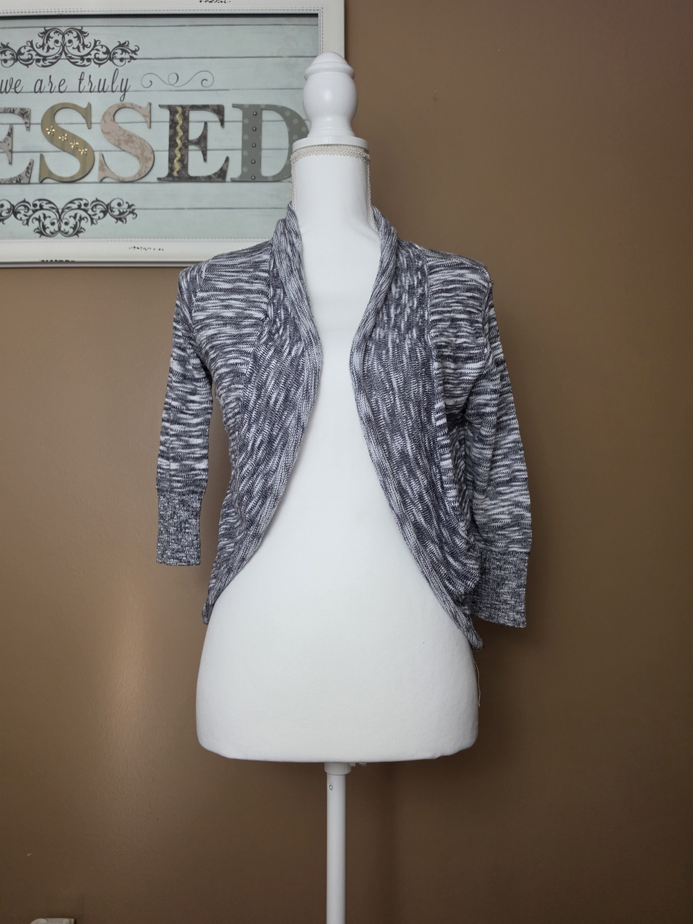 Wet Seal Gray Marled Open-Front Cardigan